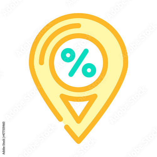 location of discount sale color icon vector. location of discount sale sign. isolated symbol illustration