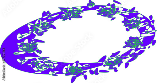 Tableau sur toile Vector rounded frame based on a toroidal distorted mandala