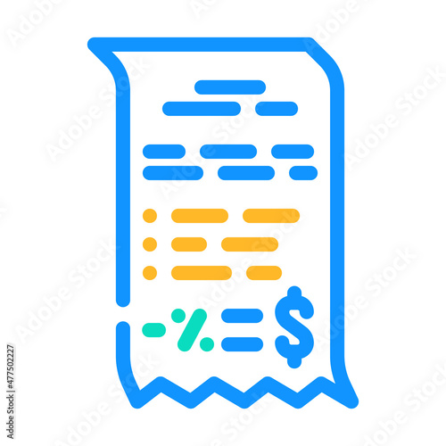 discount on purchase color icon vector. discount on purchase sign. isolated symbol illustration