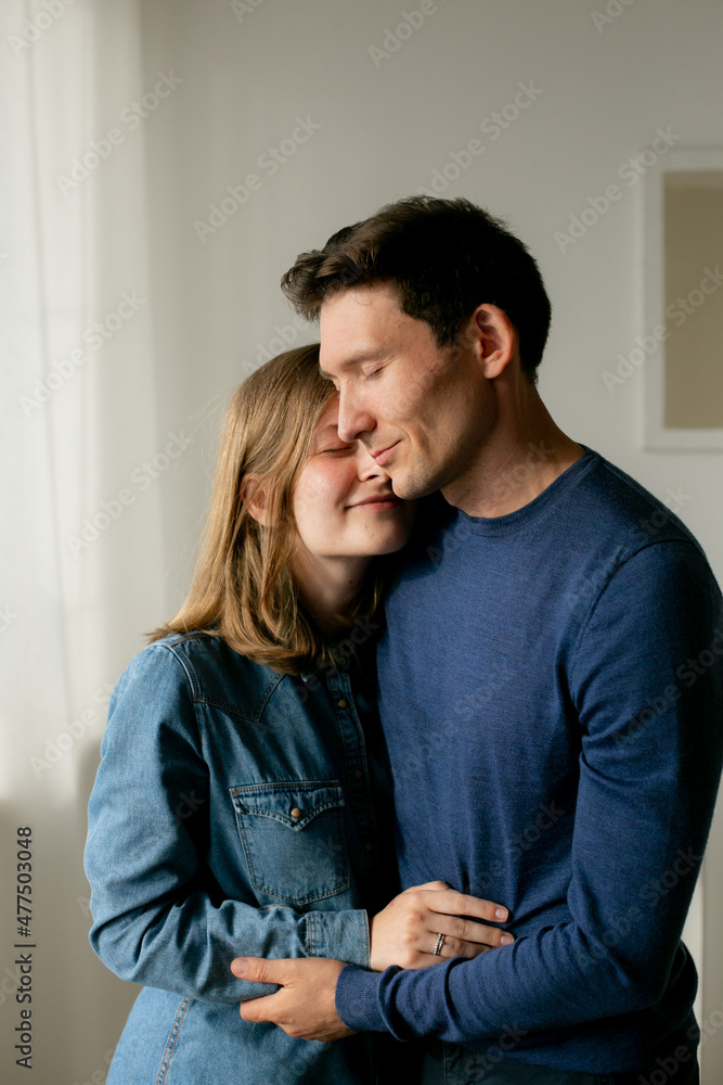 Beautiful couple in a studio