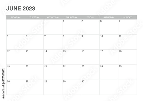 calendar June 2023, simple design