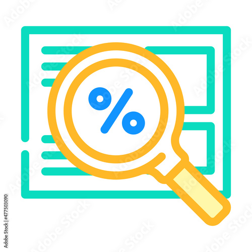 search for discounts color icon vector. search for discounts sign. isolated symbol illustration