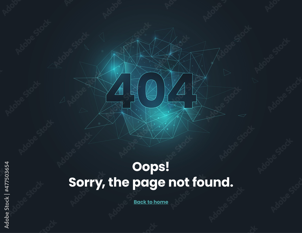 Abstract error. Html Template 404 not found. Template 404 Top 3d.