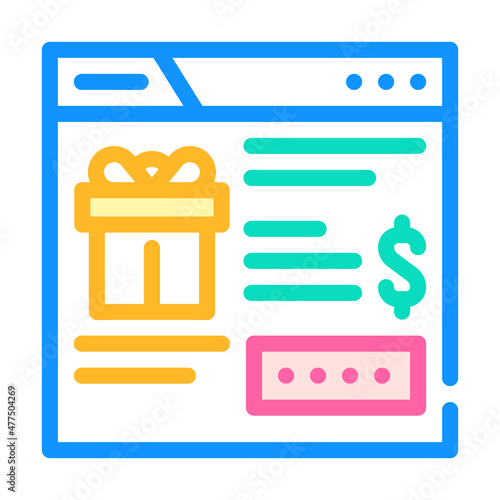 promo code on site color icon vector. promo code on site sign. isolated symbol illustration