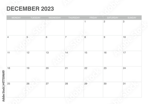 calendar december 2023, simple design