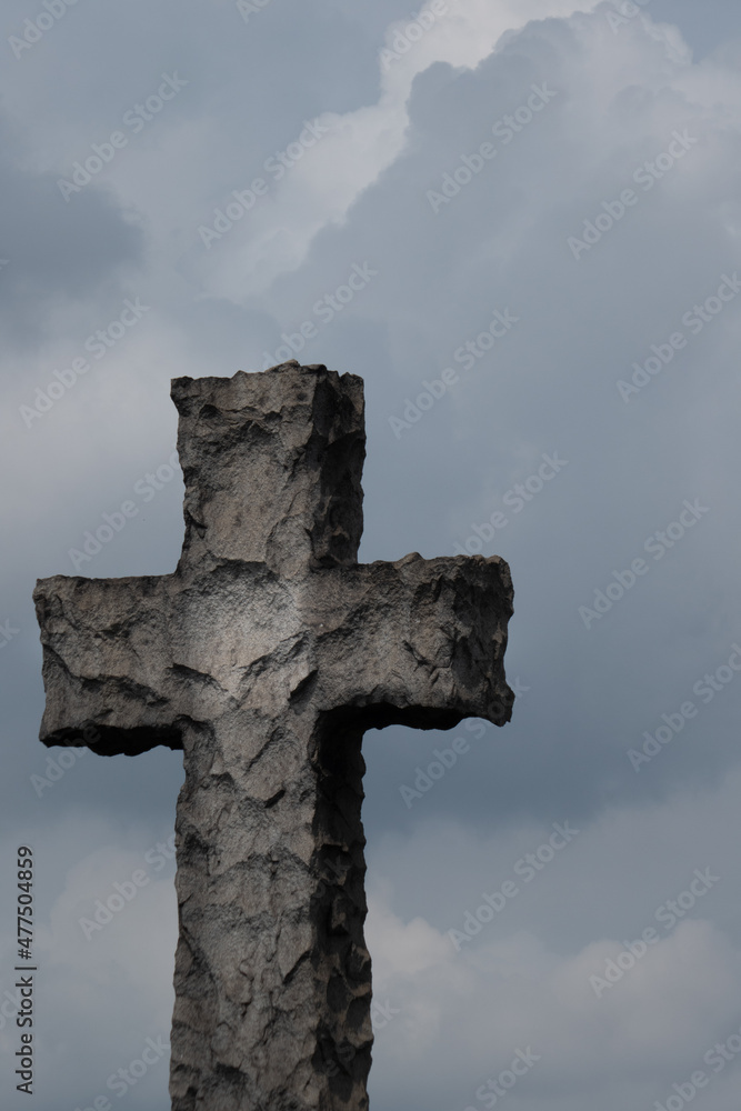 Cemetery cross against the sky. Cemetery cross against the sky.