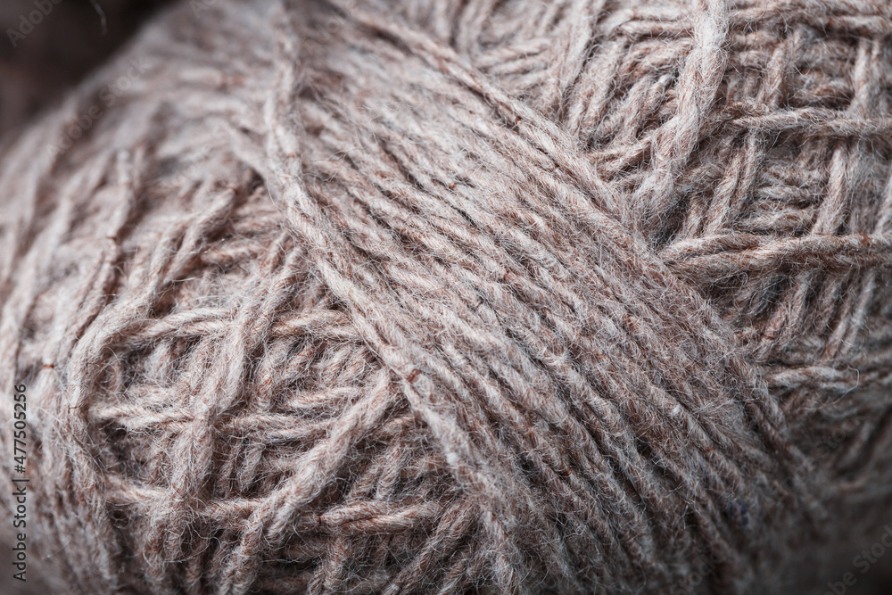 Balls of brown wool yarn made of natural wool. Balls of brown wool yarn made of natural wool.
