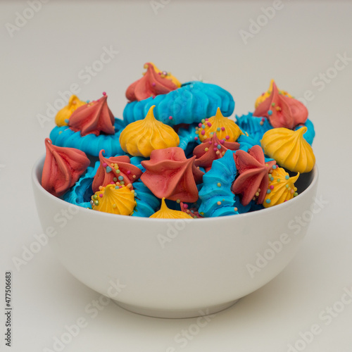 Hand-made pavlova meringues. Natural, colorful and tasty.