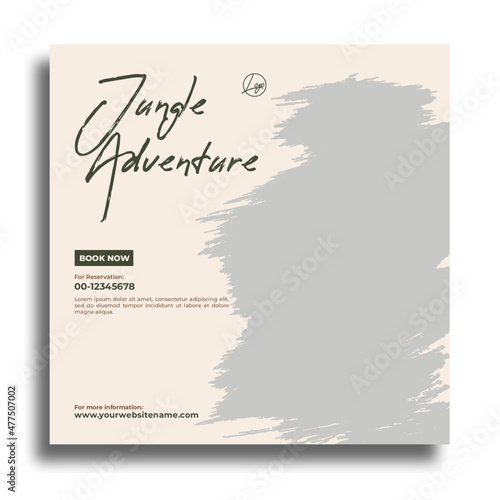 Jungle adventure travel post, Editable