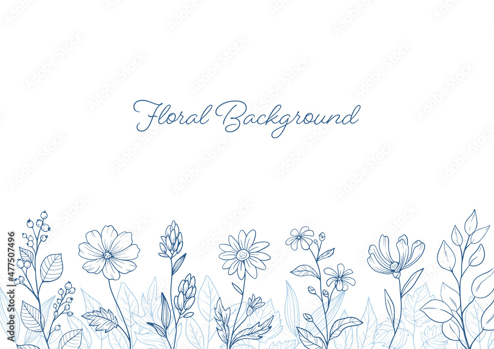 Floral Background with Vector Illustrations