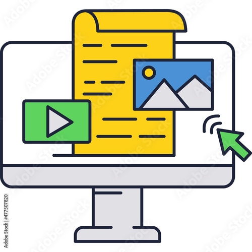 Content management system vector icon web search