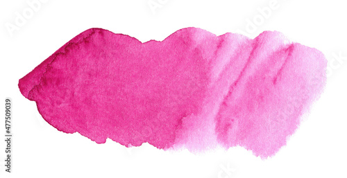 Abstract pink watercolor background. Hand drawn watercolor spot with brush strokes 
