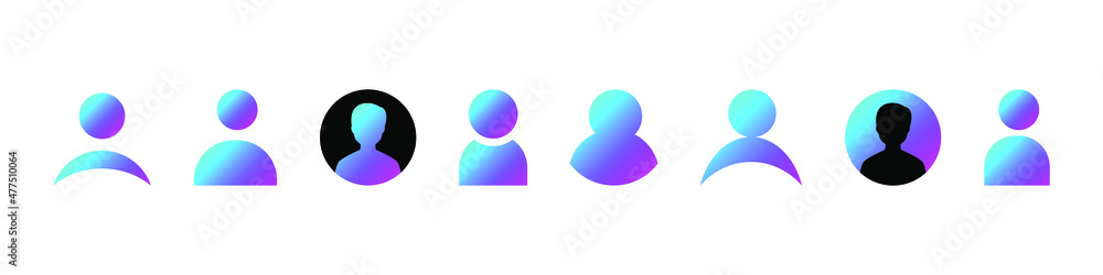Big set of user icons. Custom silhouette symbol for your website design, logo, app, UI. Modern user icons in trendy gradient style isolated on white background. Vector EPS 10 Big set of user icons. Custom silhouette symbol for your website design, logo, app, UI. Modern user icons in trendy gradient style isolated on white background. Vector EPS 10