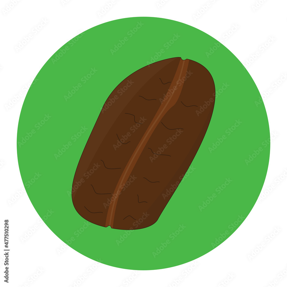 Coffee bean flat design round sticker label Coffee bean flat design round sticker label