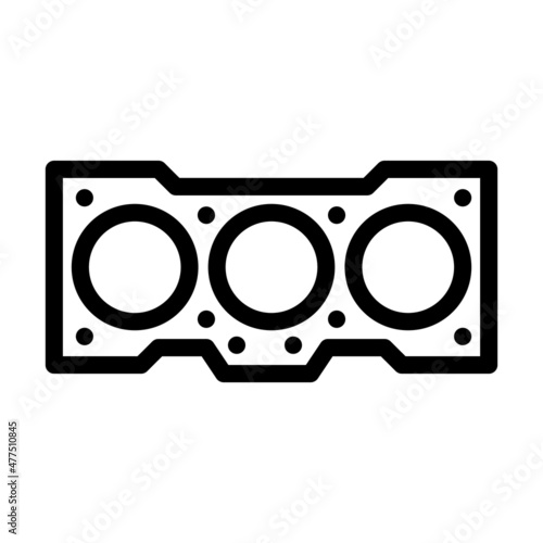 replacing the cylinder head gasket line icon vector. replacing the cylinder head gasket sign. isolated contour symbol black illustration