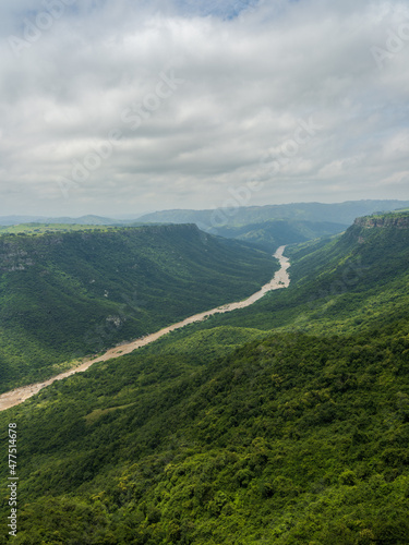 Oribi Gorge river and lush jungle on a cloudy day