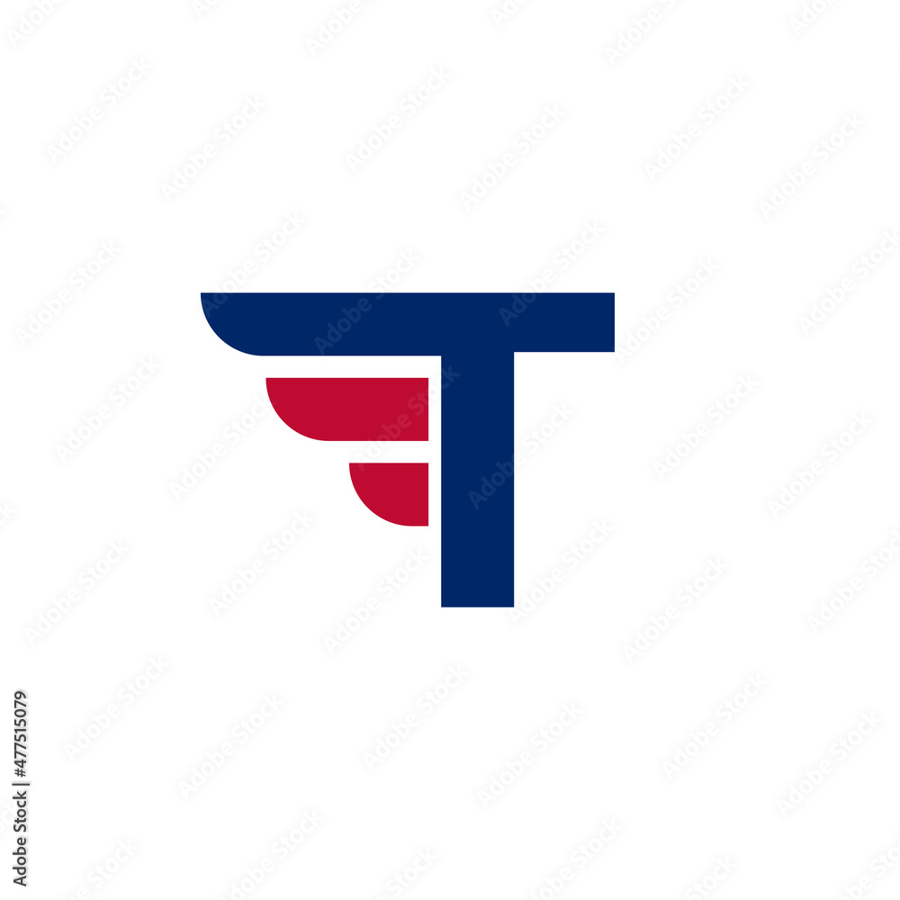 Alphabet Letter T with Fast Wings Logo Design Element on White background Vector Illustration Alphabet Letter T with Fast Wings Logo Design Element on White background Vector Illustration