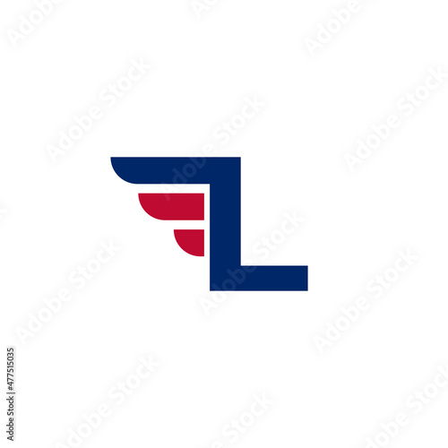 Free Download Alphabet Letter L with Fast Wings Logo Design Element on White background Vector Illustration - GFXLoad