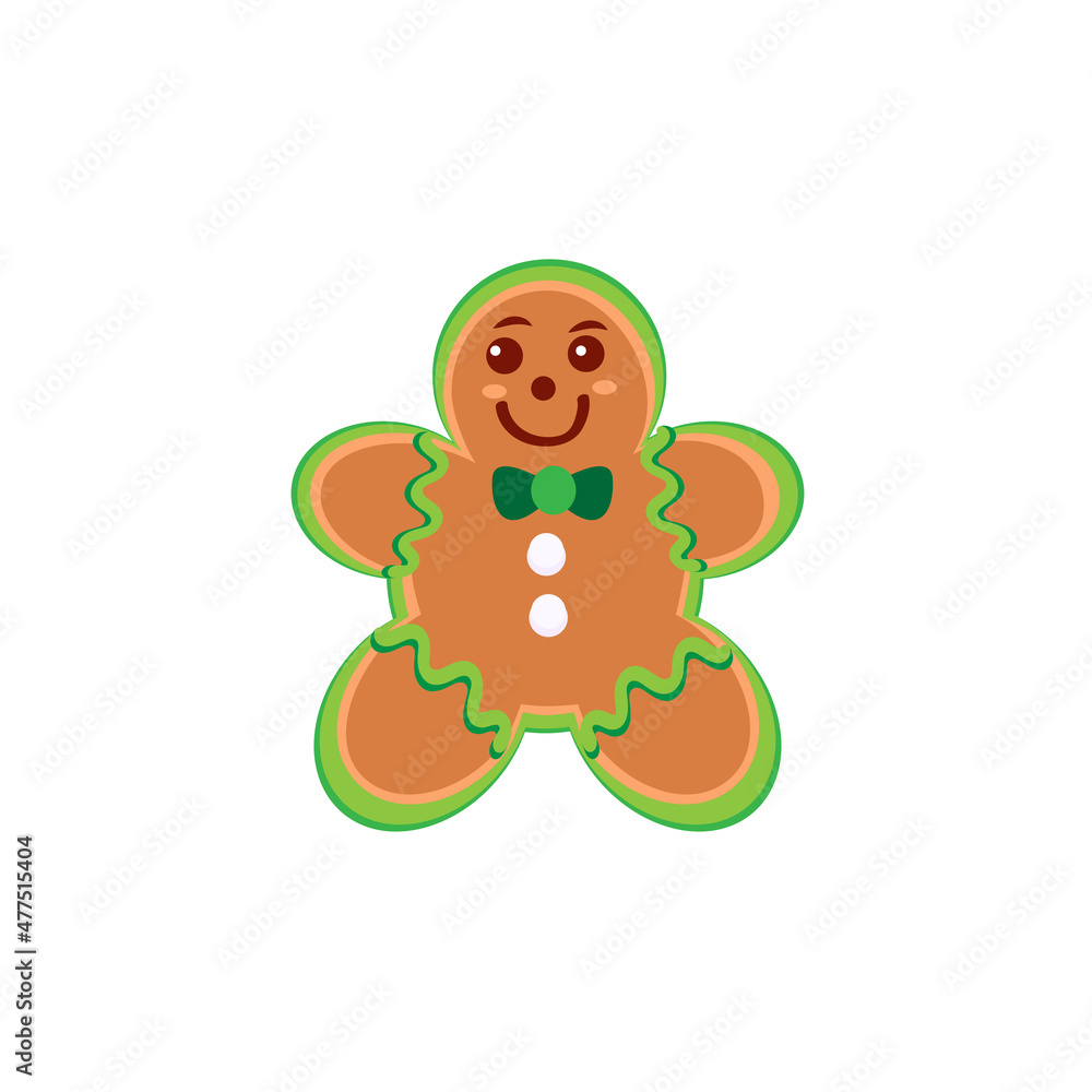 Isolated Ginger cookie Christmas season Vector illustration