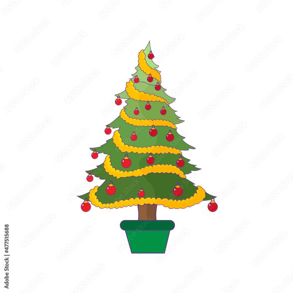Isolated christmas tree with balls Vector illustration Isolated christmas tree with balls Vector illustration