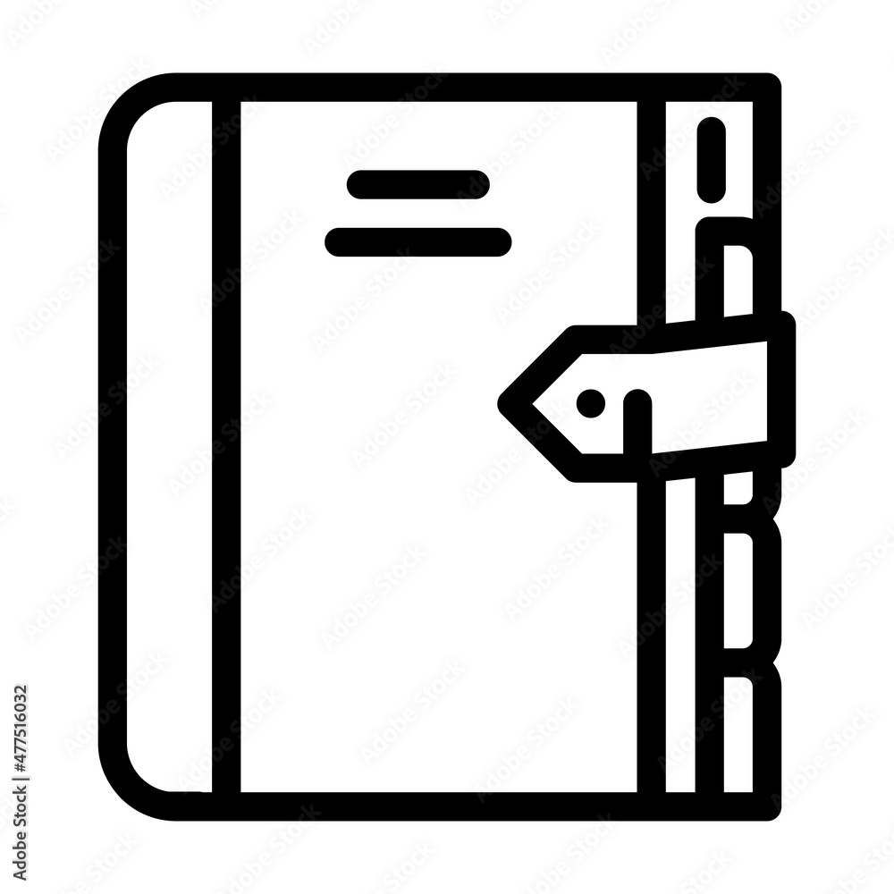 diary with separator line icon vector. diary with separator sign. isolated contour symbol black illustration diary with separator line icon vector. diary with separator sign. isolated contour symbol black illustration