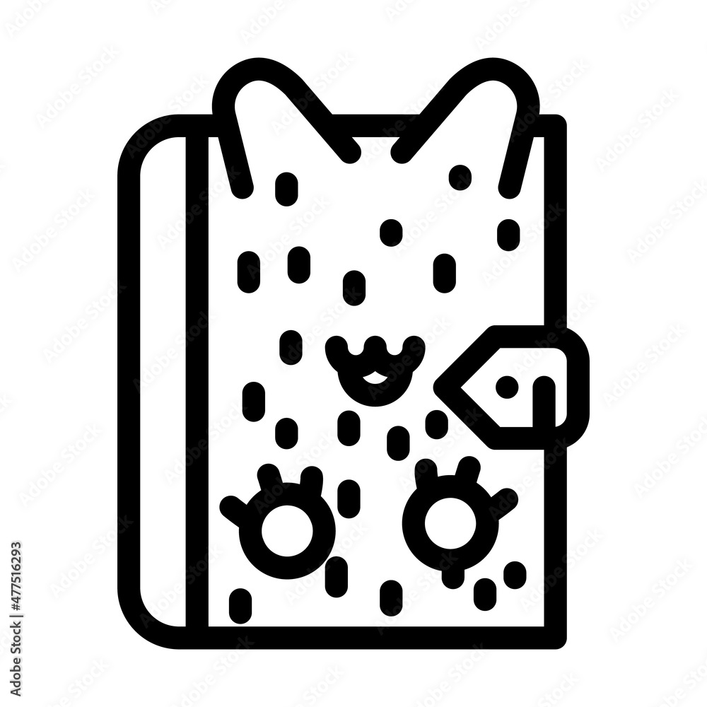 Naklejka premium children diary line icon vector. children diary sign. isolated contour symbol black illustration