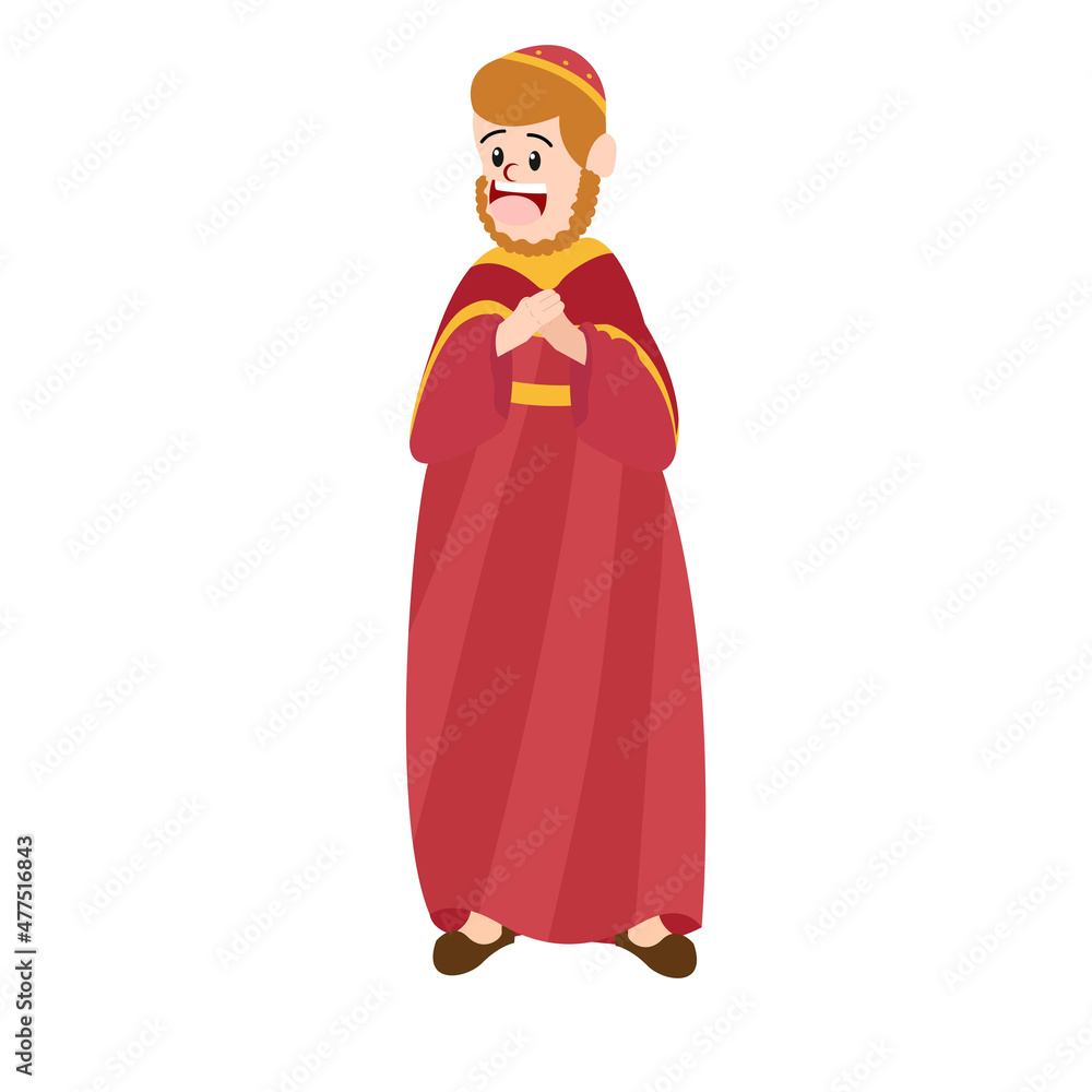 Isolated Wise Man christmas character Vector illustration