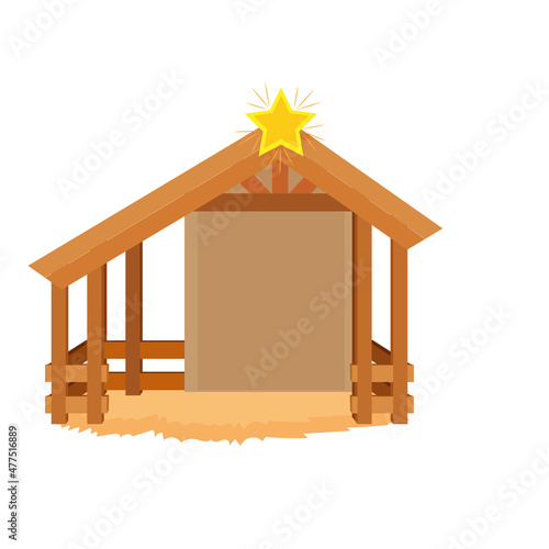 Isolated christmas sickle with star Nativity Vector illustration