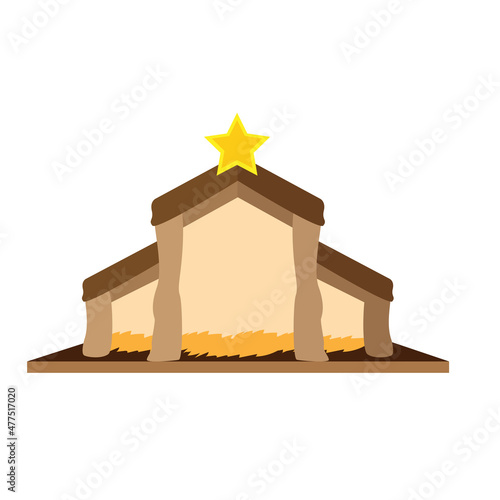 Isolated christmas sickle with star Nativity Vector illustration