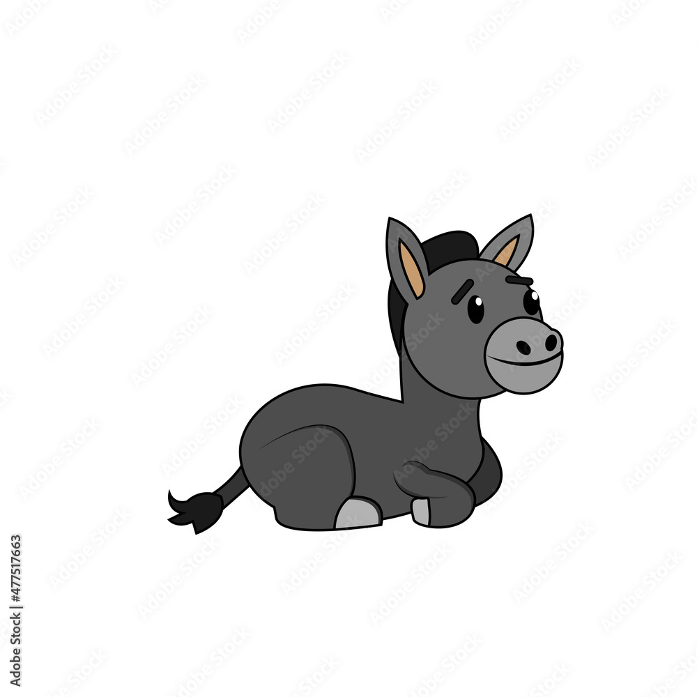 Fototapeta premium Isolated happy donkey nativity character Vector illustration