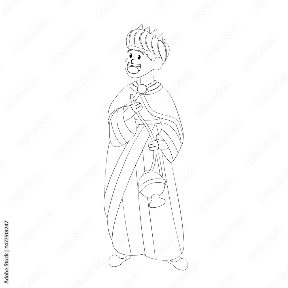 Isolated Wise Man christmas character Vector illustration