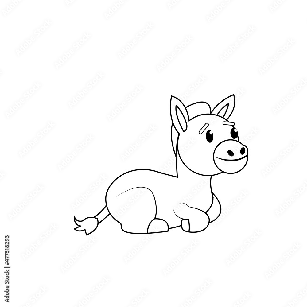 Isolated happy donkey nativity character Vector illustration
