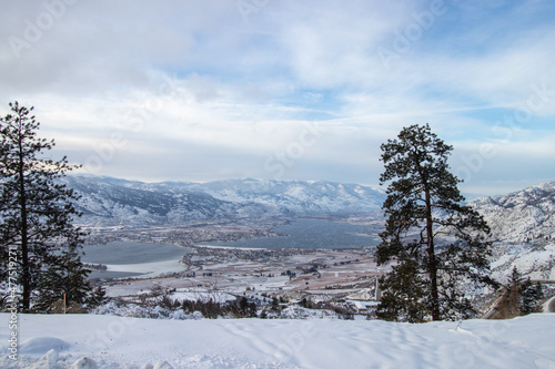 View from Anarchist Mountain in Osoyoos, BC on a cold winter day