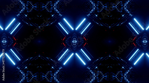 Neon Disco Lights And Futuristic Hi-Tech Sci Fi Illustration Background Wallpaper Texture for Banners, Web Templates, Titles, Texts, Flyers, Book Covers and ect.