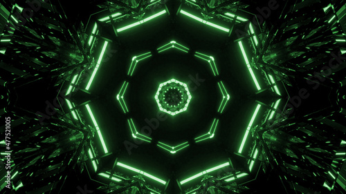 Neon Lights Bulb Futuristic Urban Illustration.
