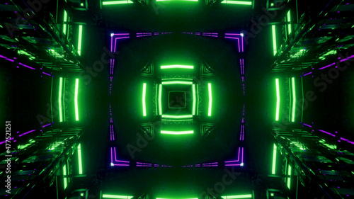 Neon Disco Lights And Futuristic Hi-Tech Sci Fi Illustration Background Wallpaper Texture for Banners, Web Templates, Titles, Texts, Flyers, Book Covers and ect.