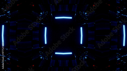 Neon Disco Lights And Futuristic Hi-Tech Sci Fi Illustration Background Wallpaper Texture for Banners, Web Templates, Titles, Texts, Flyers, Book Covers and ect.