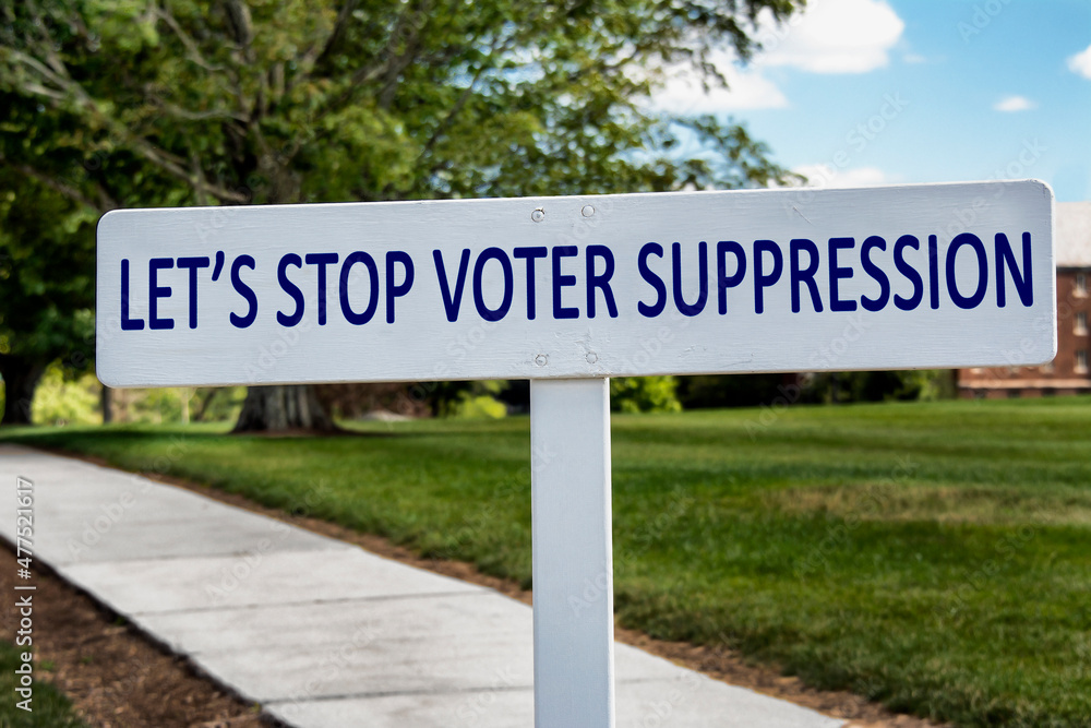 Let's Stop Voter Suppression Sign with pathway forward Let's Stop Voter Suppression Sign with pathway forward