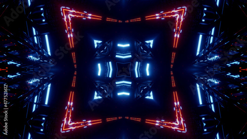 Neon Disco Lights And Futuristic Hi-Tech Sci Fi Illustration Background Wallpaper Texture for Banners, Web Templates, Titles, Texts, Flyers, Book Covers and ect.