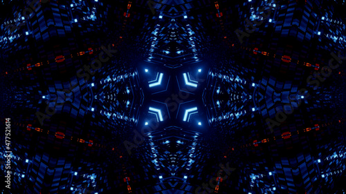 Neon Disco Lights And Futuristic Hi-Tech Sci Fi Illustration Background Wallpaper Texture for Banners, Web Templates, Titles, Texts, Flyers, Book Covers and ect.