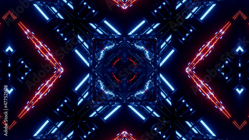 Neon Disco Lights And Futuristic Hi-Tech Sci Fi Illustration Background Wallpaper Texture for Banners, Web Templates, Titles, Texts, Flyers, Book Covers and ect.