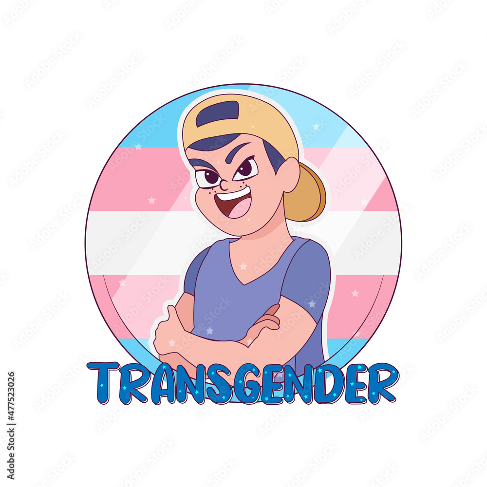 Isolated happy transgender person Vector illustration design