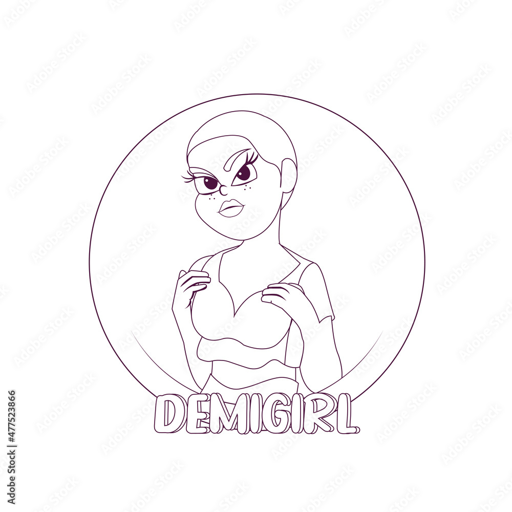 Isolated angry demigirl person Vector illustration design Isolated angry demigirl person Vector illustration design