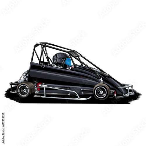quarter midget isolated on white background for poster, t shirt print, business element, social media content, blog, sticker, vlog, and card. vector illustration.