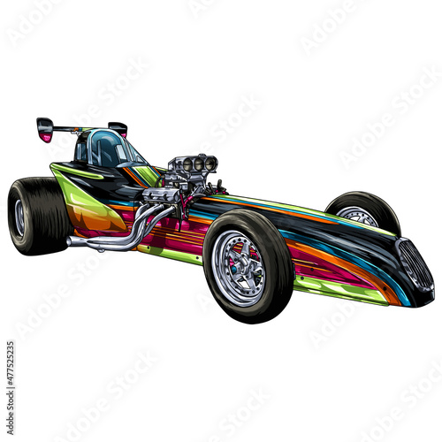 drag race isolated on white background for poster, t shirt print, business element, social media content, blog, sticker, vlog, and card. vector illustration.