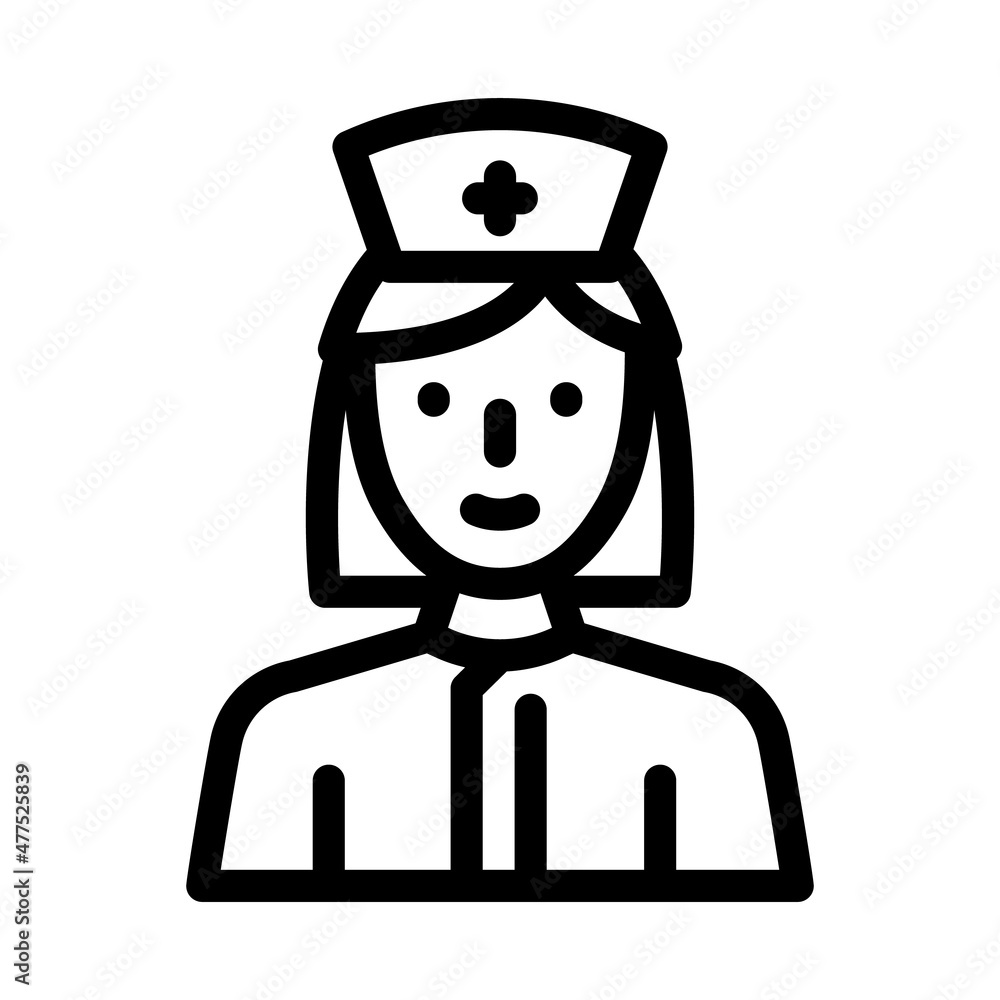 nurse medical worker line icon vector. nurse medical worker sign. isolated contour symbol black illustration nurse medical worker line icon vector. nurse medical worker sign. isolated contour symbol black illustration