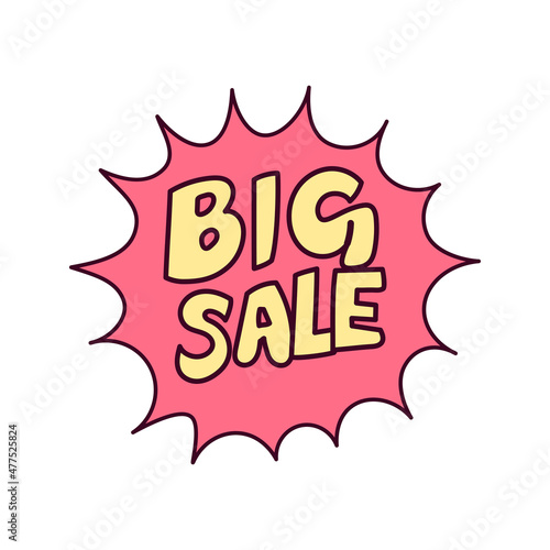 Isolated big sale discount shop promo vector illustration