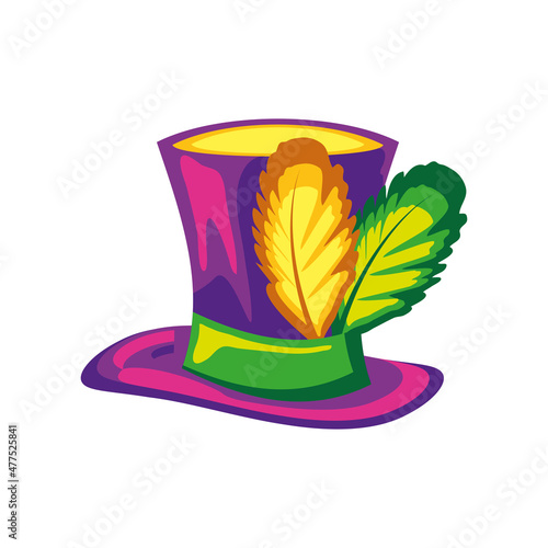 top hat with feathers