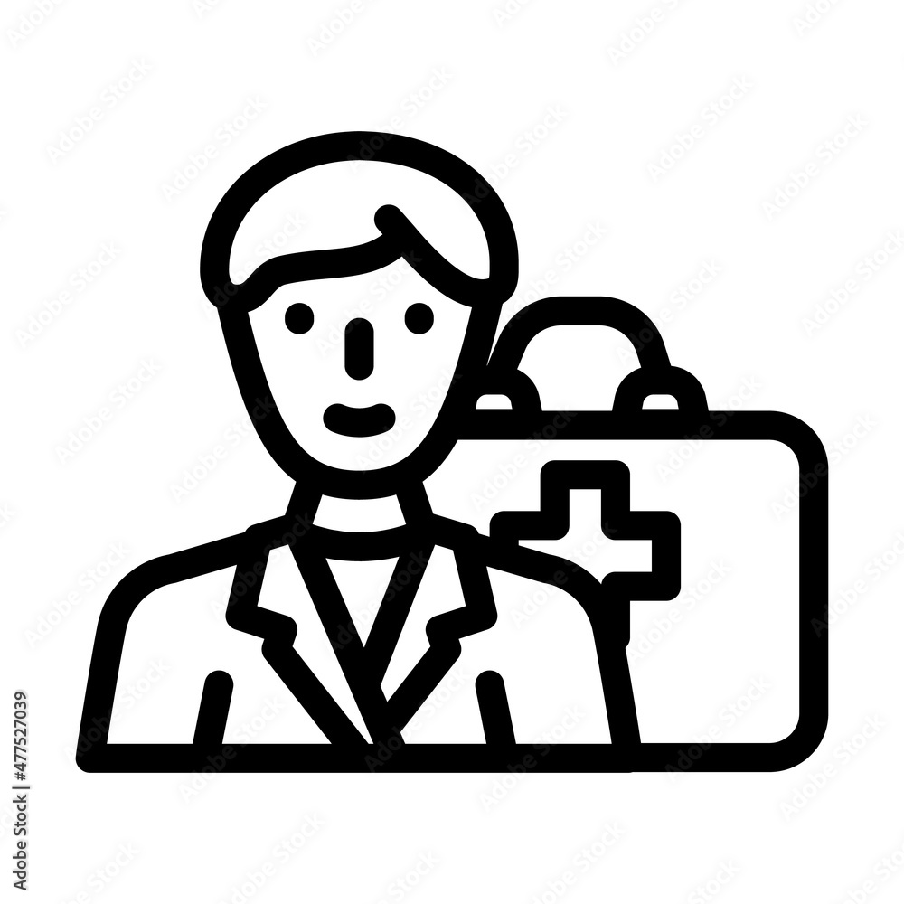 home doctor line icon vector. home doctor sign. isolated contour symbol black illustration home doctor line icon vector. home doctor sign. isolated contour symbol black illustration