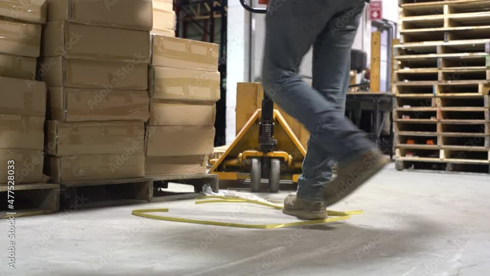 An industrial occupational health and safety topic. Slips, trips and falls are a major cause of workplace accidents and claims. An industrial occupational health and safety topic. Slips, trips and falls are a major cause of workplace accidents and claims.